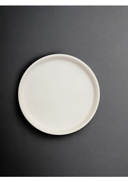 Dekoratif Sunum Tabağı, Beyaz Renk Yüksek Kaliteli Malzeme El Yapımı Yuvarlak El Yapımı Sunum Tabağı, Ev Dekoru, Masa Dekoru (17 cm)