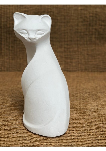 Kedi Heykel Obje Minimalist, Beyaz Renk Yüksek Kaliteli Malzeme Minimalist El Yapımı Kedi Heykel Obje, Ev Dekoru, Masa Dekoru (13x8 cm) fiyatları