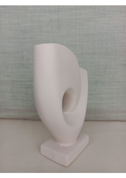 İskandinav Tarzı Büyük Boy Ortası Delik Simetrik El Yapımı Doğal Ham Beyaz Obje, Yüksek Kaliteli Malzeme Ev Dekoru, Hediyelik Ev Dekoru (20X28,5) modelleri