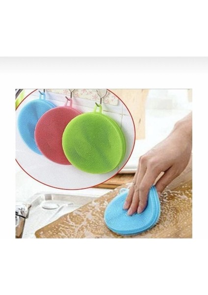 Tükenmeyen 2'li Silikon Bulaşık Yıkama Fırçası Seti