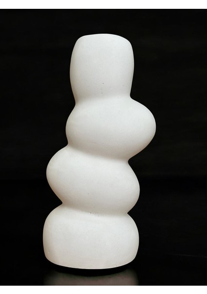 Bohem Tarzı Dekoratif Vazo, Beyaz Renk Yüksek Kaliteli Malzeme El Yapımı Yığılan Taş Vazo, Hediyelik Dekoratif Bohem Vazo, Ev Dekoru, Masa Dekoru(17x7,5cm)