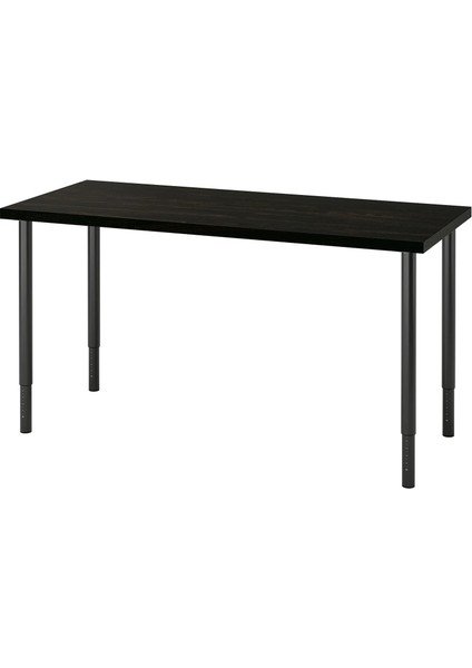 Lagkapten Olov Çalışma Masası 140 x 60 cm Venge Siyah Geniş Yüzeyli