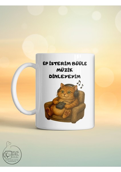 Tembel Kedi Serisi Kupa – Ep Isterim Büüle Mizahi Tasarımlı Baskılı Porselen Kupa fiyatları