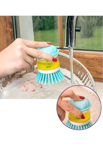 2'li Temizlik Fırçası Seti, Deterjan Hazneli, Basmalı, Mutfak ve Banyo Için modelleri