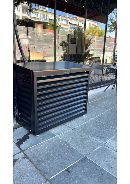 Klima Motoru Gizleme Kafesi 97X50X70CM (H) Ral 9005 Siyah Renk Panjurlu Small Model 15000-18000 BTU modelleri