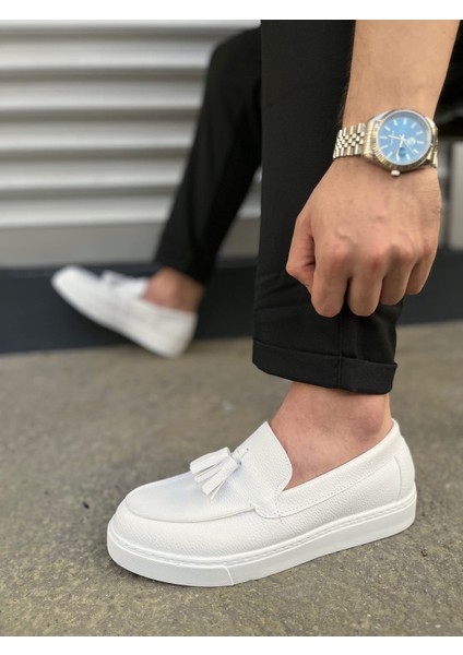 JET-153 Bloom Bağcıksız Püsküllü Cilt Erkek Günlük Spor Klasik Ayakkabı Cbt - Beyaz modelleri