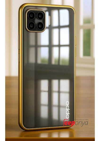 Oppo Reno 4 Lite Kılıf Köşeleri Renkli Kamera Korumalı Şeffaf Kılıf modelleri