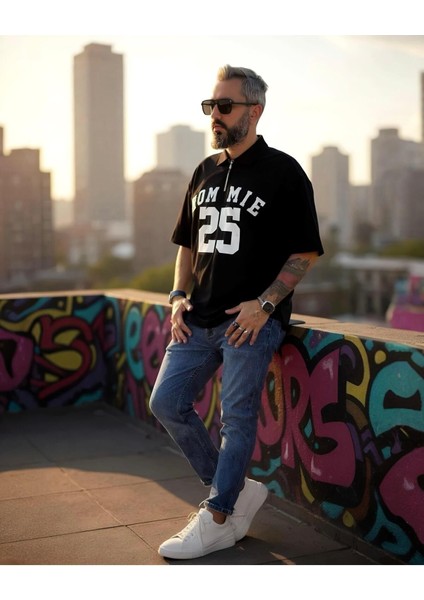 Hommie Baskılı Oversize Erkek Polo Yaka T-Shirt fiyatları