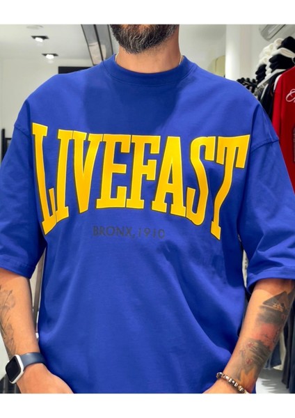 Livefast Baskılı Oversize Erkek T-Shirt modelleri