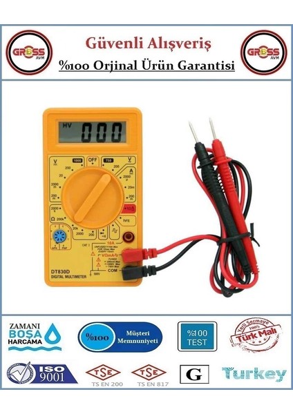Dijital Multimetre - Direnç, Akım, Gerilim Ölçüm Aleti