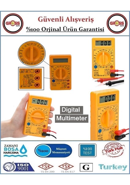 Dijital Multimetre - Direnç, Akım, Gerilim Ölçüm Aleti fiyatları