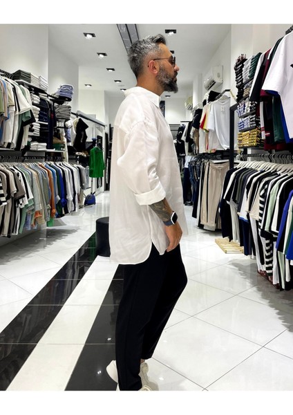 Erkek Yumuşak Dokulu Ekstra Oversize Gömlek