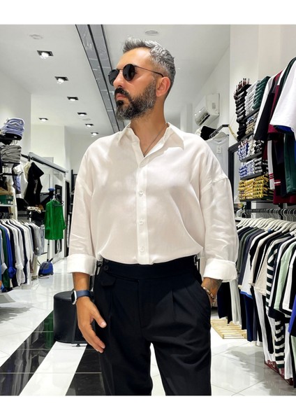 Erkek Yumuşak Dokulu Ekstra Oversize Gömlek