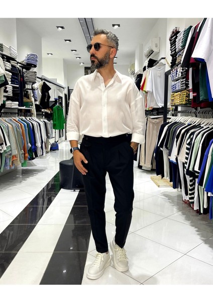 Erkek Yumuşak Dokulu Ekstra Oversize Gömlek