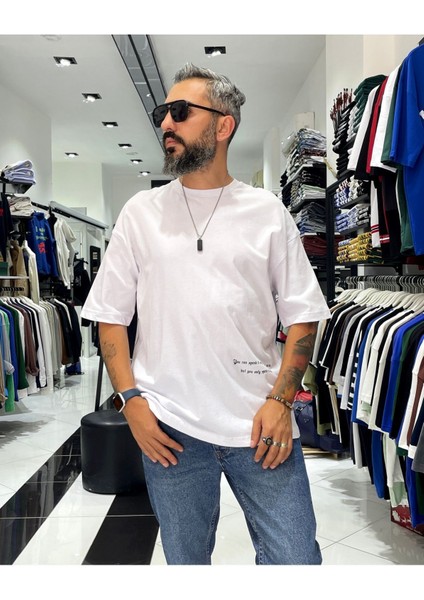 Erkek Sırtı Antik Kumaş Baskı Oversize T-Shirt fırsatları