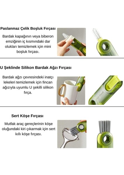 Çok Amaçlı Temizlik Fırçası, Biberon, Bardak ve Termos Kapağı Temizleme Aracı modelleri