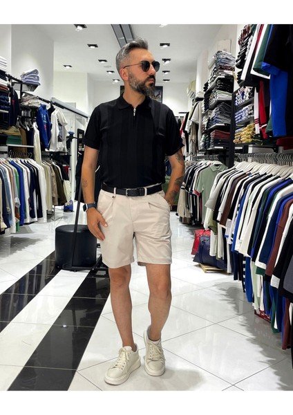 Erkek Pile Detaylı Şort