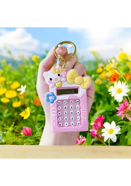 Hello Kitty Figürlü Anahtarlık & Çanta Süsü (Mini Bir Hesap Makine ve Labirent Oyunlu)
