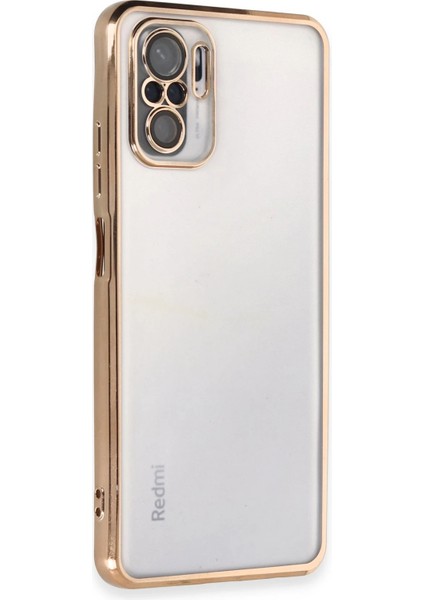 Xiaomi Redmi Note 10 Kılıf Razer Lensli Silikon - Gold Svlrs