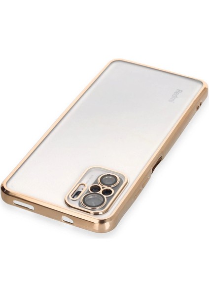 Xiaomi Redmi Note 10 Kılıf Razer Lensli Silikon - Gold Svlrs modelleri