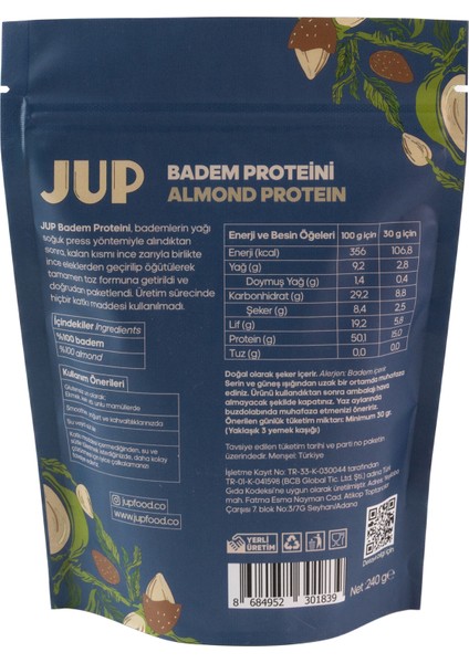 100% Badem İçerikli Bitkisel Protein Tozu 2x240 gr - 2'li Paket fiyatları