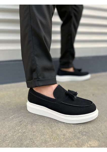 JET-154 Blaze Bağcıksız Püsküllü Süet Erkek Günlük Spor Klasik Ayakkabı Sbt - Siyah