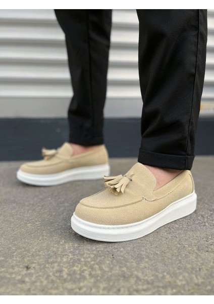 JET-154 Blaze Bağcıksız Püsküllü Süet Erkek Günlük Spor Klasik Ayakkabı Sbt - Krem fiyatları