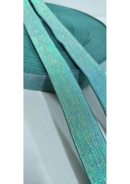 Yeşil Mavi Janjanlı Lastik Şerit