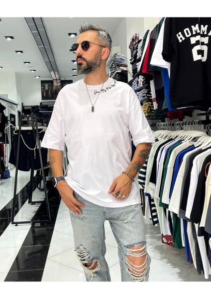 Boya Efektli Erkek Oversize T-Shirt fiyatları