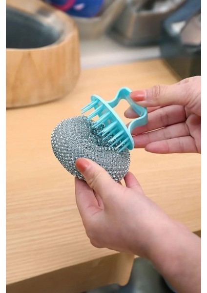 Paslanmaz Çelik Tutacaklı Bulaşık Ovma Topu ve Temizleme Fırçası Seti fırsatları