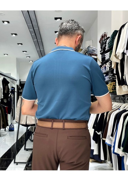 Fermuarlı Triko Polo Yaka Erkek Tişört fırsatları