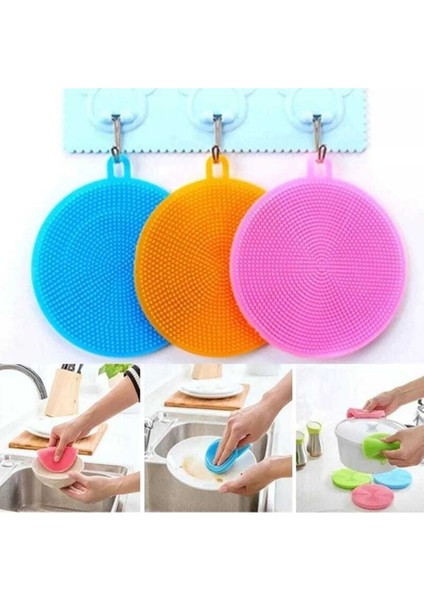 Tükenmeyen Silikon Bulaşık Yıkama Fırçası Seti, 2'li Paket