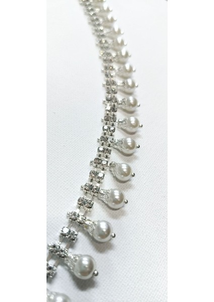 Özel Gümüş Kristal Taşlı Incili Saçak Şerit fiyatları