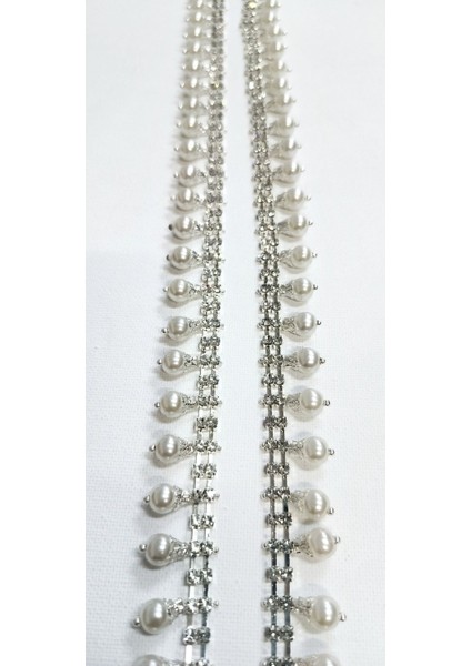 Özel Gümüş Kristal Taşlı Incili Saçak Şerit modelleri