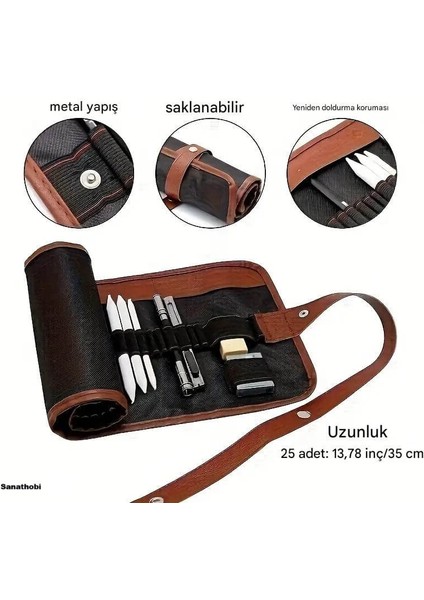 Kara Kalem Çizim Seti, Eskiz Kalem Seti, Dereceli Kalem Set, Kömür Kalem, Kalemlikli-25 Parça fiyatları