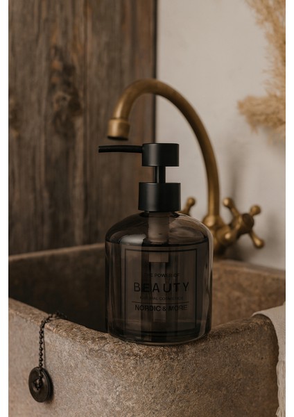 Siyah Cam Sıvı Sabunluk