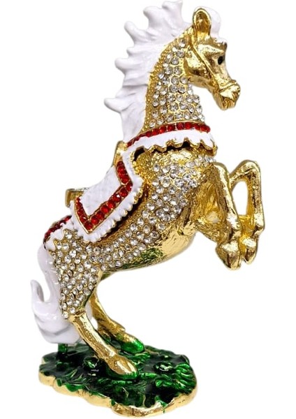 Dekoratif Swarovski Taşlı At Biblo