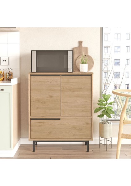 Bohem Mutfak Dolabı Mikrodalga 3 Kapaklı Metal Ayaklı Sepet BOH8A-S