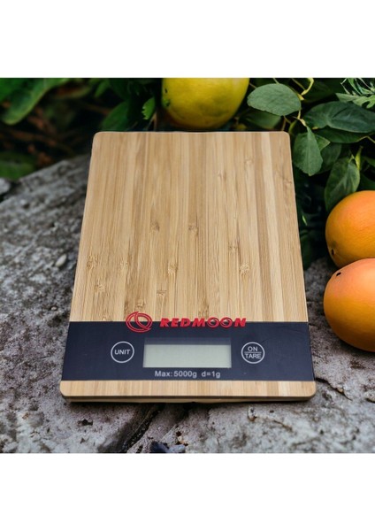 Şık Ahşap Dijital Hassas Mutfak Terazisi, 5 Kg, 1 Gr, Çok Şık