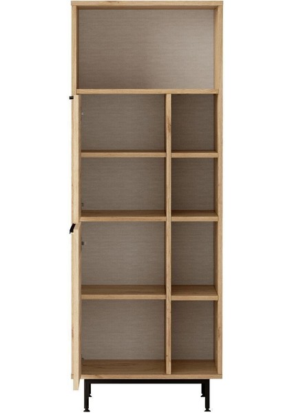 Bohem Mutfak Kiler Dolabı Mikrodalga 2 Kapaklı Metal Ayaklı Uv Baskı Sepet-Jüt BOH10A-SU indirimleri