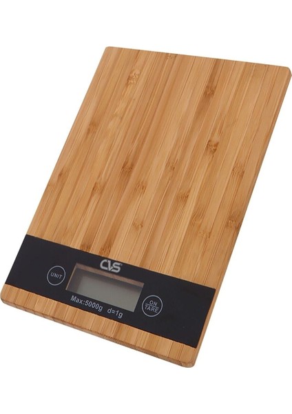Dijital Hassas Mutfak Terazisi 1g-5kg Ahşap Bambu Tasarım