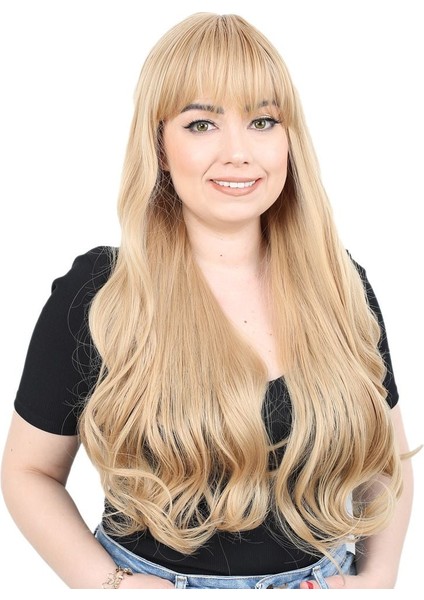 Kahküllü Uzun Dalgalı Fiber Sentetik Peruk - Balköpüğü