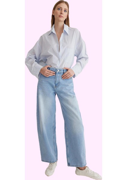 Kadın Denim Barrel Jean Pantolon Pamuk Konfor ve Şıklık Günlük Kullanım Yaz Aylarının Vazgeçilmezi fiyatları
