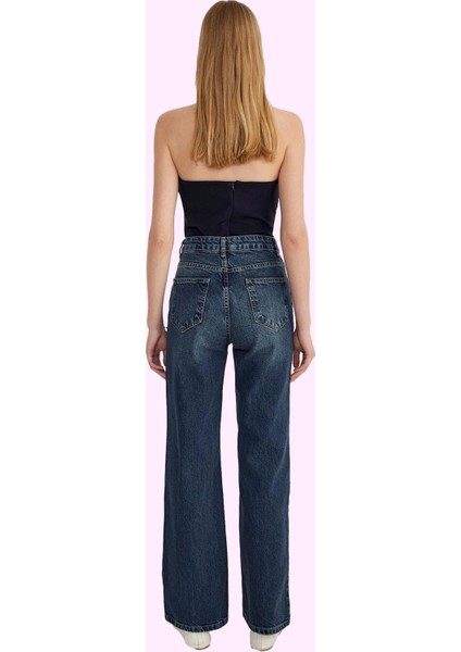 Kadın Denim Pantolon Yüksek Bel Geniş Paça Pamuk Günlük Kullanım Için Yaz Aylarının Vazgeçilmezi modelleri