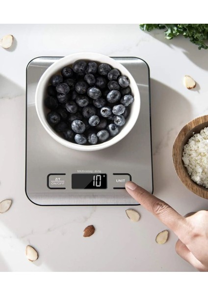 Dijital Mutfak Terazisi, Hassas Paslanmaz Çelik, 1kg-5kg, Pil Hediyeli fiyatları