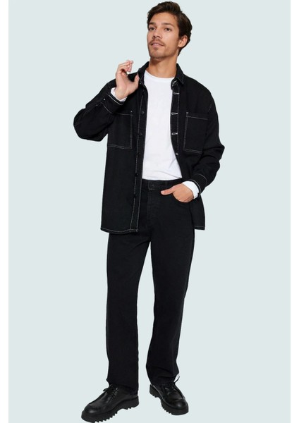 Erkek Denim Kot Pantolon Baggy Fit Geniş Paça Pamuk 5 Cep Regular Boy Günlük Şıklık Hafta Sonu fiyatları