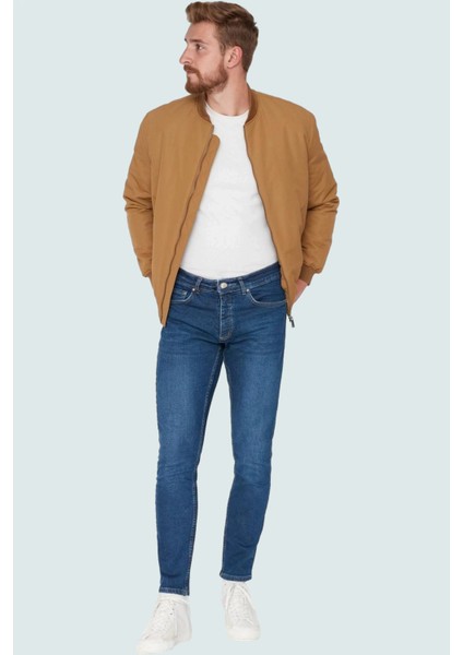 Erkek Modern Slim Fit Denim Kot Pantolon Dar Paça Esnek Kumaş Günlük Stil Kaliteli Malzeme fiyatları