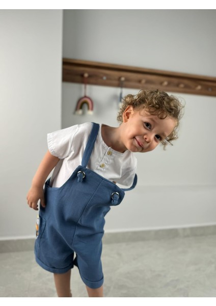 Askı Boyu Ayarlanabilen Aksesuarlı Salopet Erkek Bebek/çocuk Tulum (Tek Tulum)