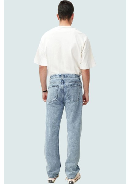 Erkek Denim Kot Pantolon Baggy Fit Geniş Paça Pamuk 5 Cep Regular Boy Günlük Şıklık Hafta Sonu modelleri