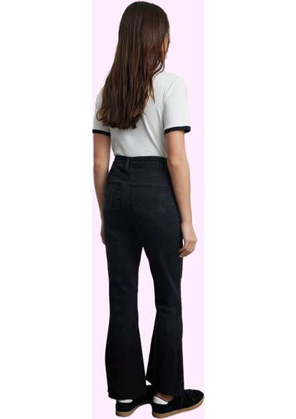 Kadın Basic Denim Flare Jean Yüksek Bel Renk Casual Günlük Kullanım Özel Günler modelleri